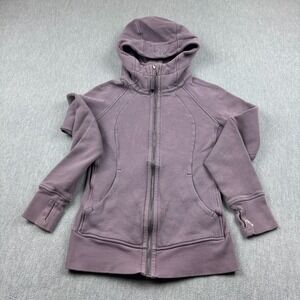 Lululemon Hoodie Womens 4 Purple Scuba Zip Up‎ Athletic Running Cotton Fleece